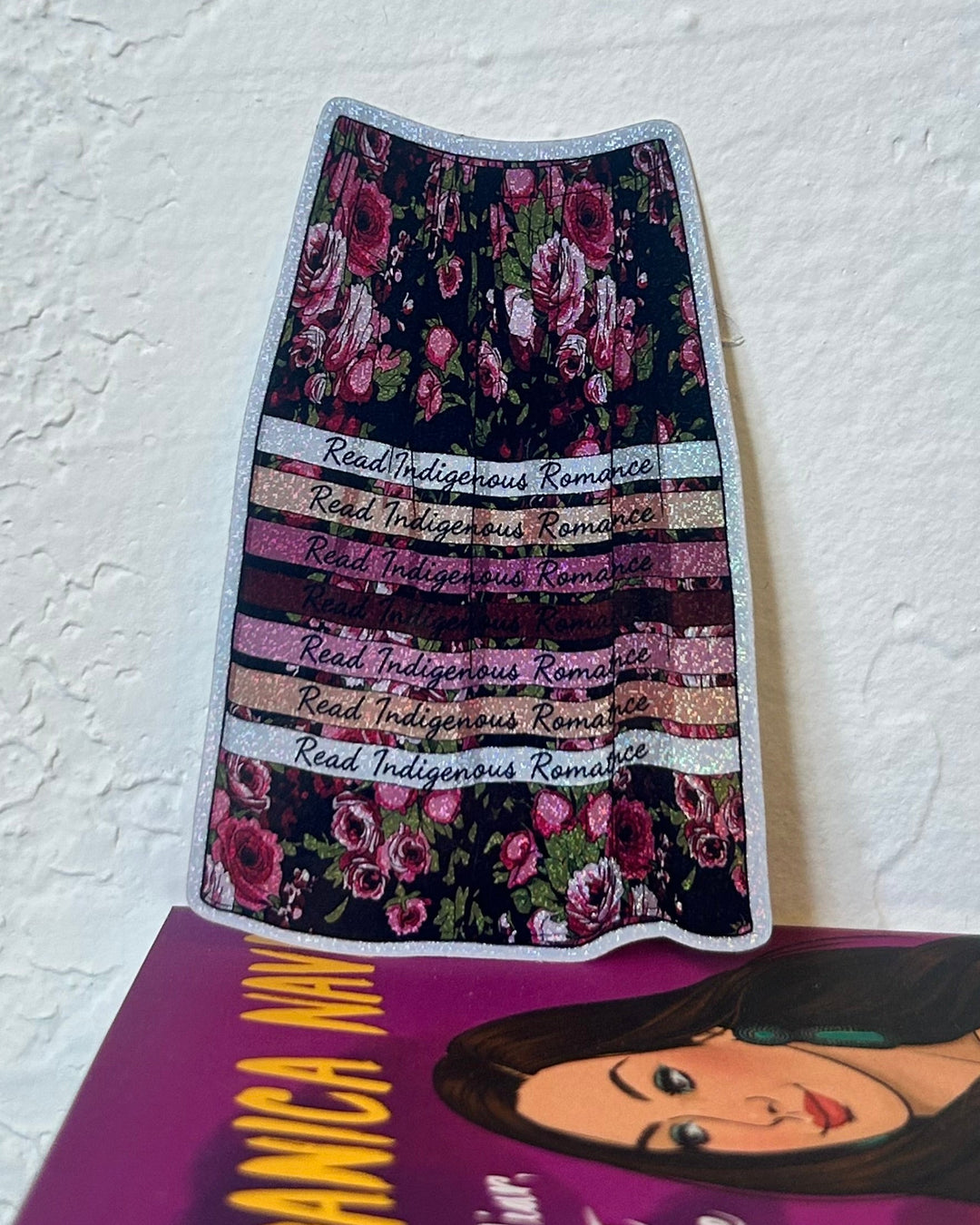 Read Indigenous Romance glitter sticker