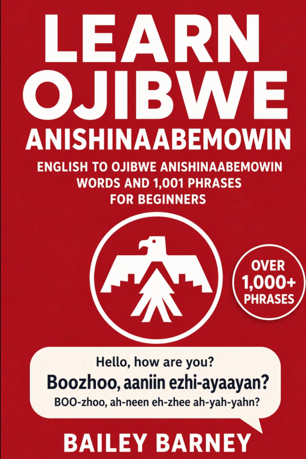 Learn Ojibwe Anishinaabemowin: English to Ojibwe Anishinaabemowin Words and 1,001 Phrases for Beginners by Bailey Barney